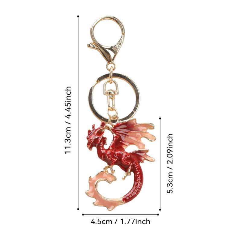 Sada smaltovaných klíčenek s draky Fantasy Klíčenka s wyvernem Přívěsek na tašku Příslušenství ke klíčům od auta Dárek