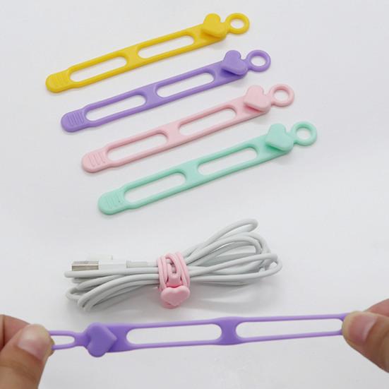 Silicone Cable Tie Earphone Phone Charger Computer Power Cord Bundling