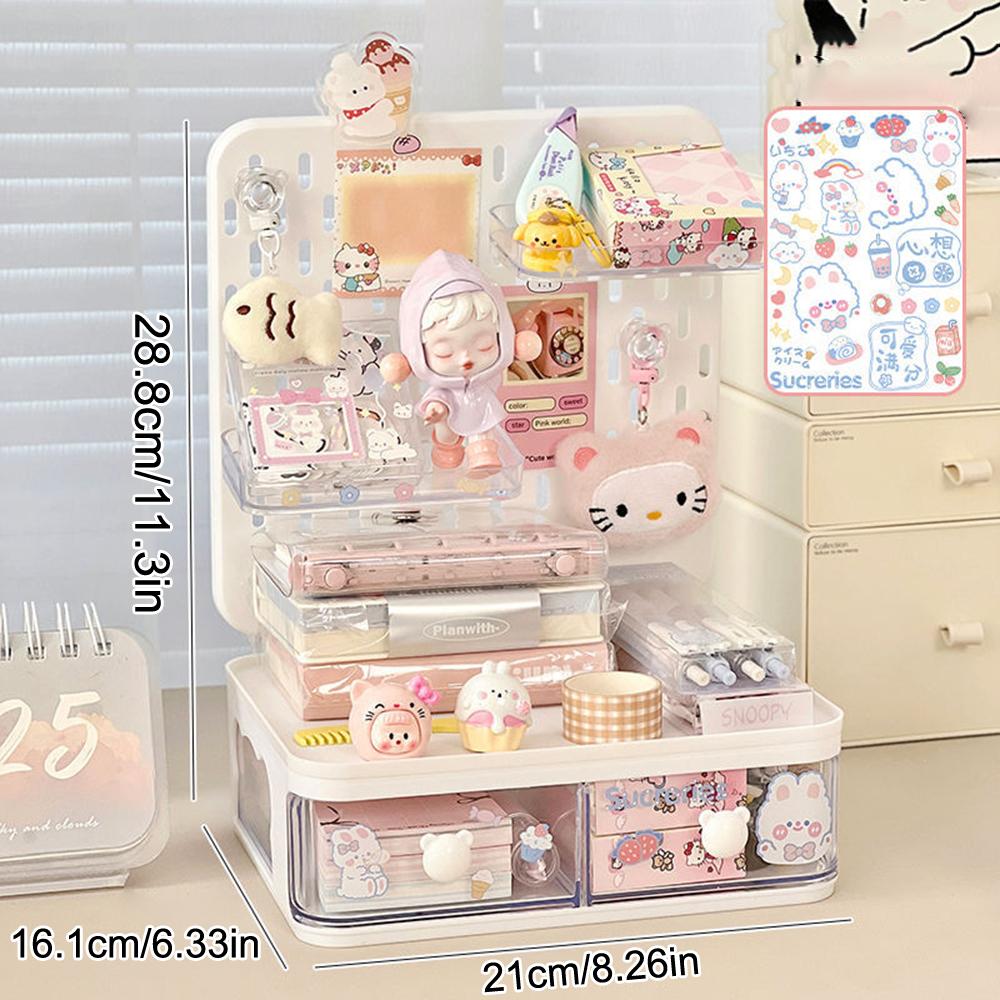 Desk Storage Pen Holder Perforated Board Bookshelf Stationery Storage Box Office Desk Perforated Board Storage Box