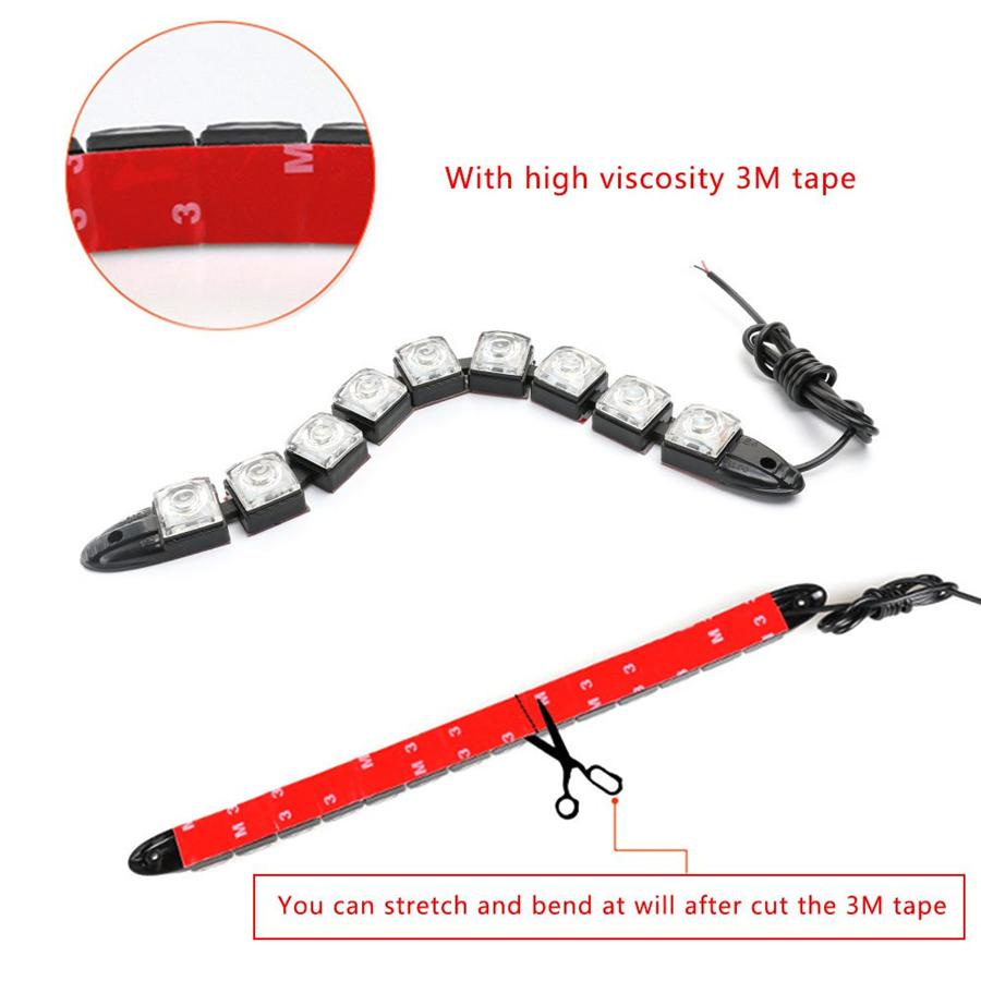 2x 9 LED Auto Flexibles TFL Tagfahrlicht Fahrlicht Mit Switchback Sequentiell Laufender Knight Rider Streifen Blinker