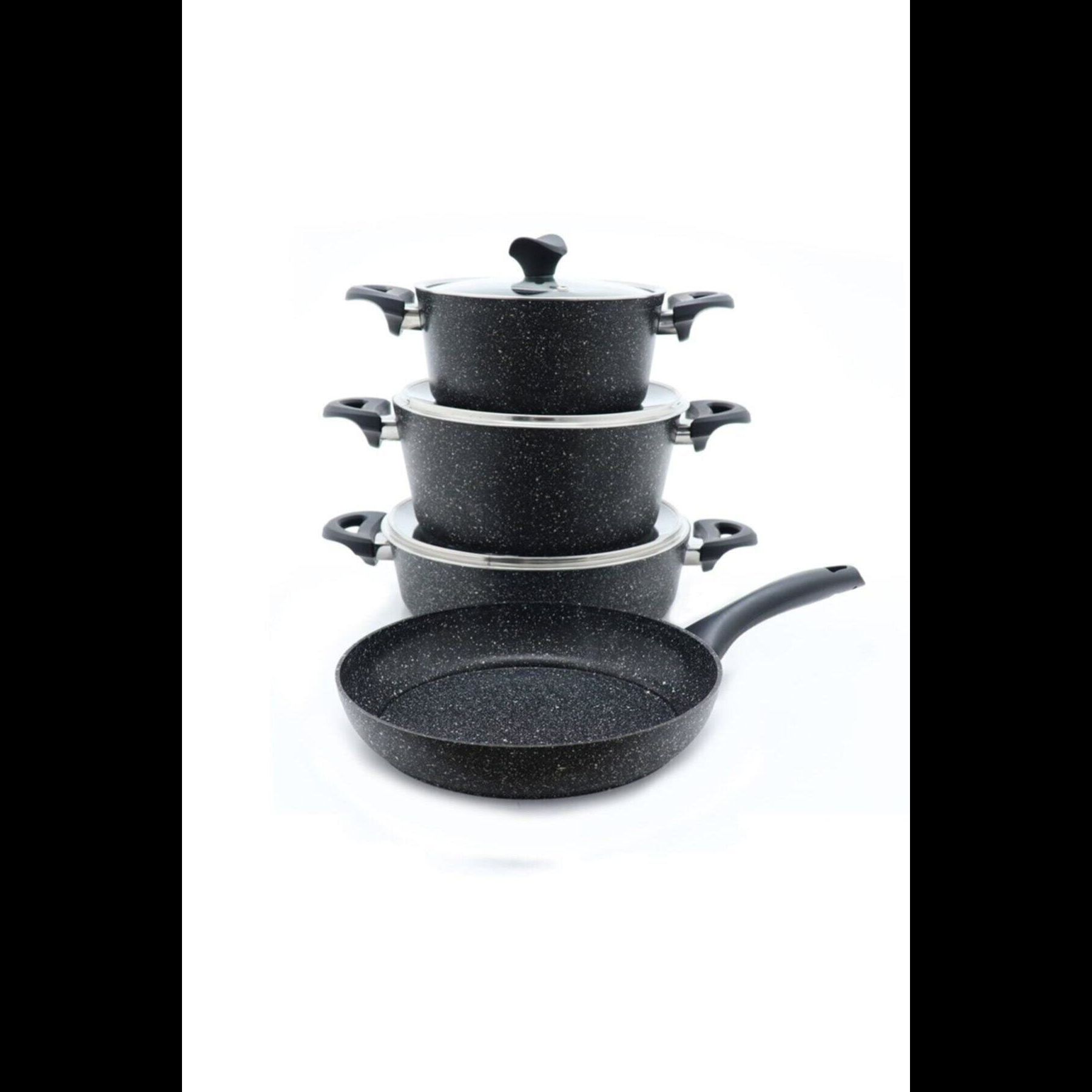 

Master Cook Набор гранитной посуды из 7 предметов, черный