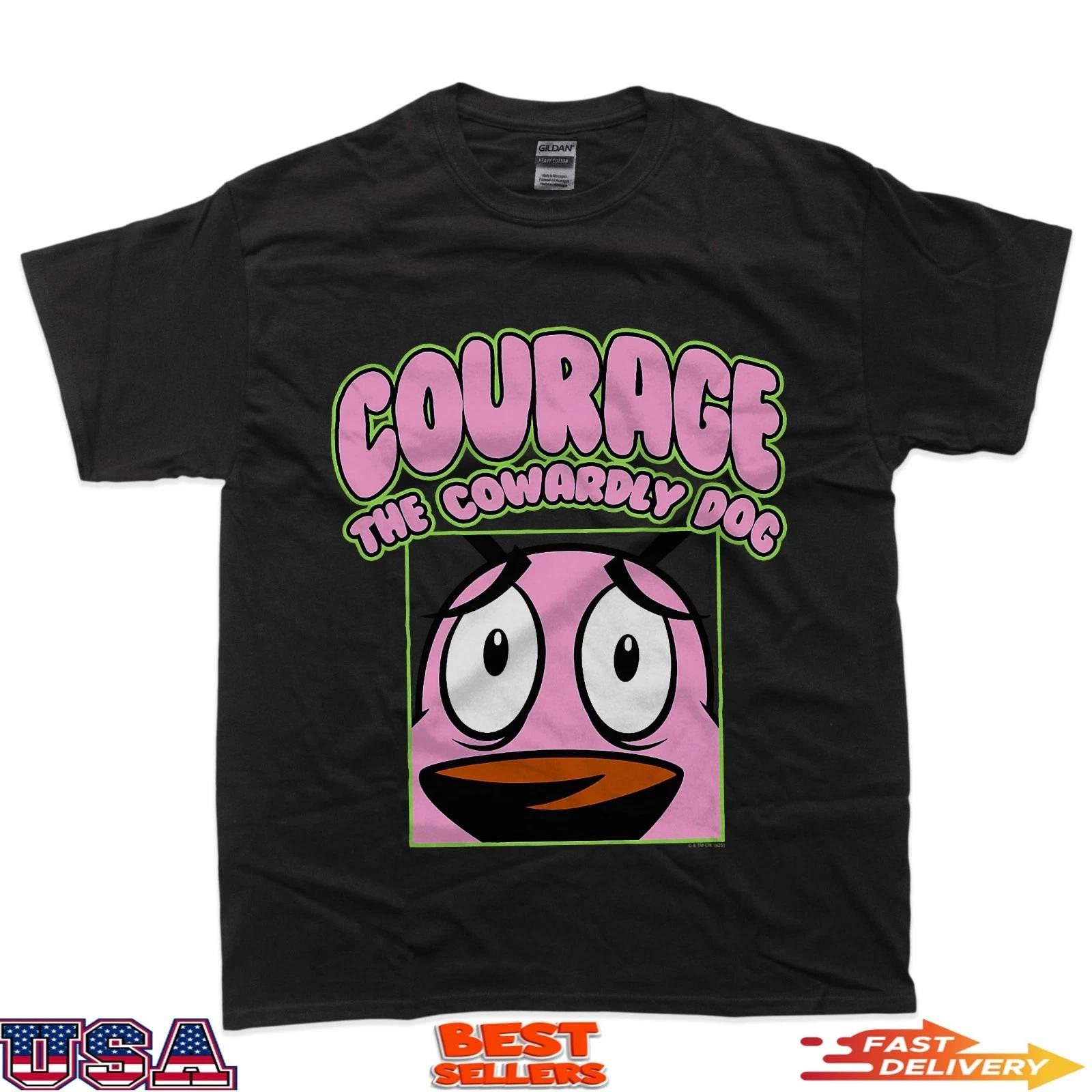 Courage the Cowardly Dog Close Up Courage Cartoon T-Shirt M