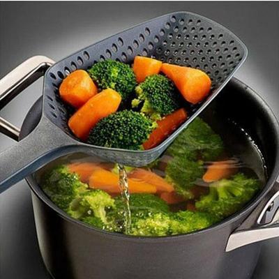 VISHUA Scolapasta Grande con Filtro Antiaderente Plastica di Nylon Ecologico Grande Forato Spatola Mestolo da Padella Mestolo Separatore d'Acqua