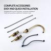 Brushed Rose Gold Basin Faucet 3PCS Knurled Handles Sink Tap Hot And Cold Deck Mounted Mixer Widespread Faucet 3 Holes Set