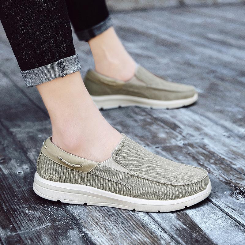 Casual men's canvas shoes fashion men's shoes one pedal lazy cloth shoes.