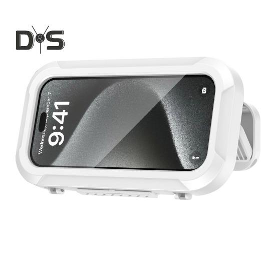 

Держатель для телефона в душе, водонепроницаемый настенный чехол-подставка для ванной комнаты, кухни, вращающийся, противотуманный держатель для телефона, гаджет для душа белый