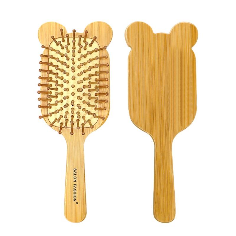 Meier Nanzhu massage comb, large head comb, wooden comb, durable carbonized teeth elastic air cushion 1PCS