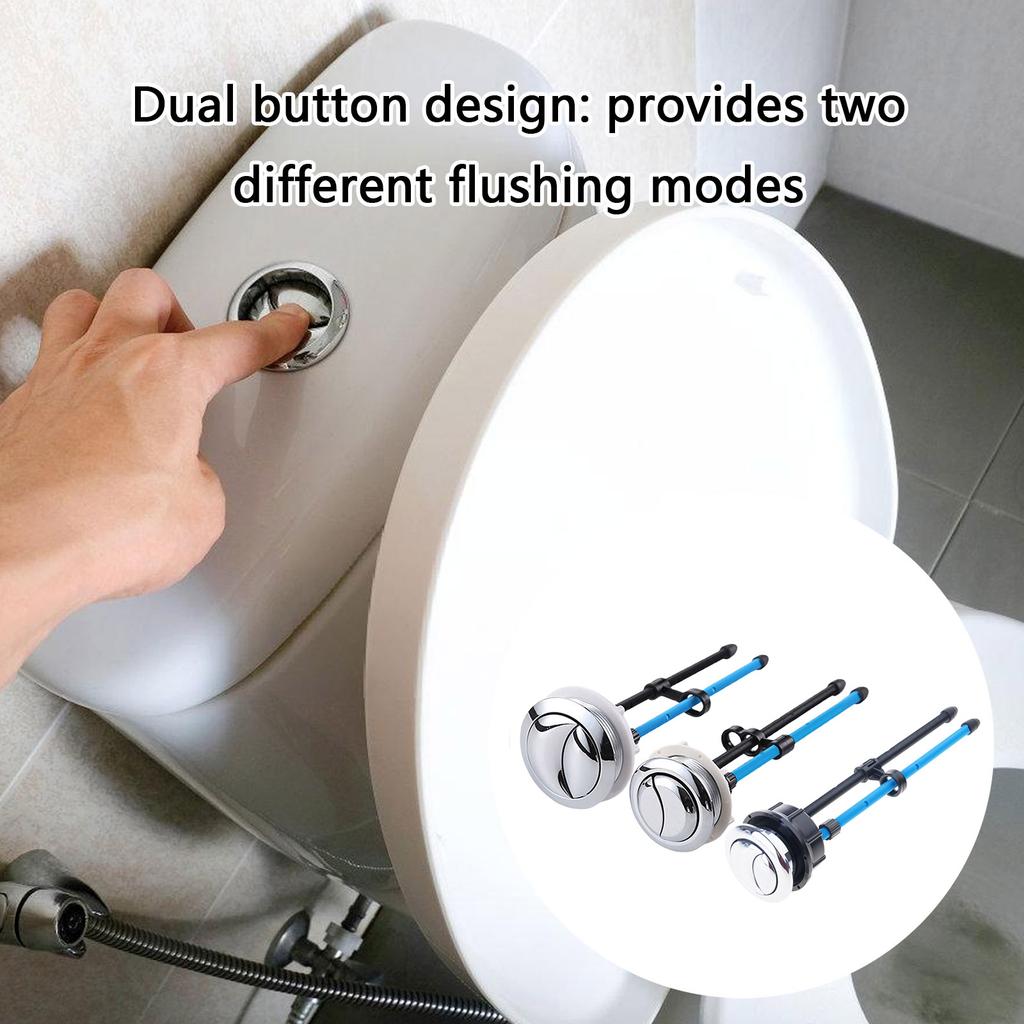 Dual Button Toilet Tank Parts Extended Toilet Tank Repair Tool Simple Install for Easy Installation & Silent Flushing
