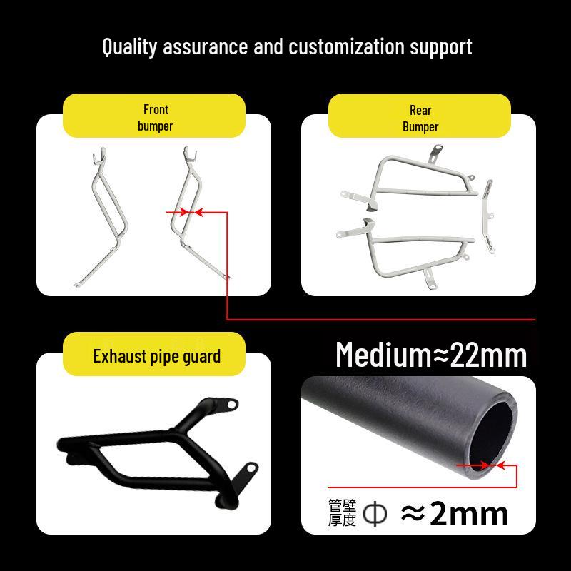 Wuyang Honda Spacy125 Front & Rear Exhaust Crash Bars Anti-Fall Bumpers Footrests Parts