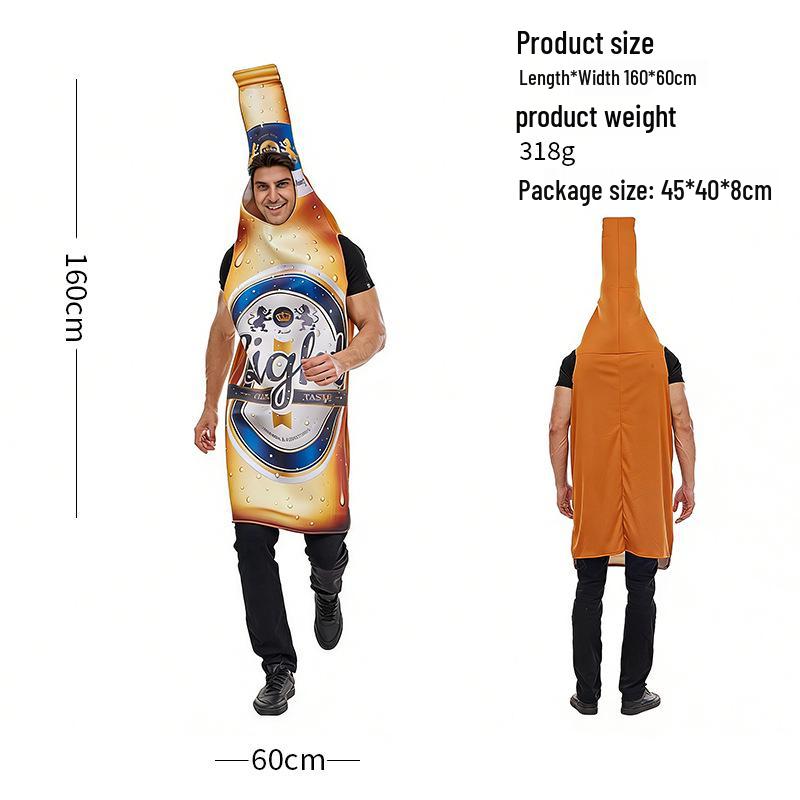 

Beer Adult Baggy Jumpsuit Doll Costume for Festivals, Parties, Stage Props, and Christmas Exclusives.