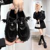 Chain Platform Lolita Gothic Shoes Woman  Spring College Style Patent Leather Pumps Women Japan School Uniform Shoes