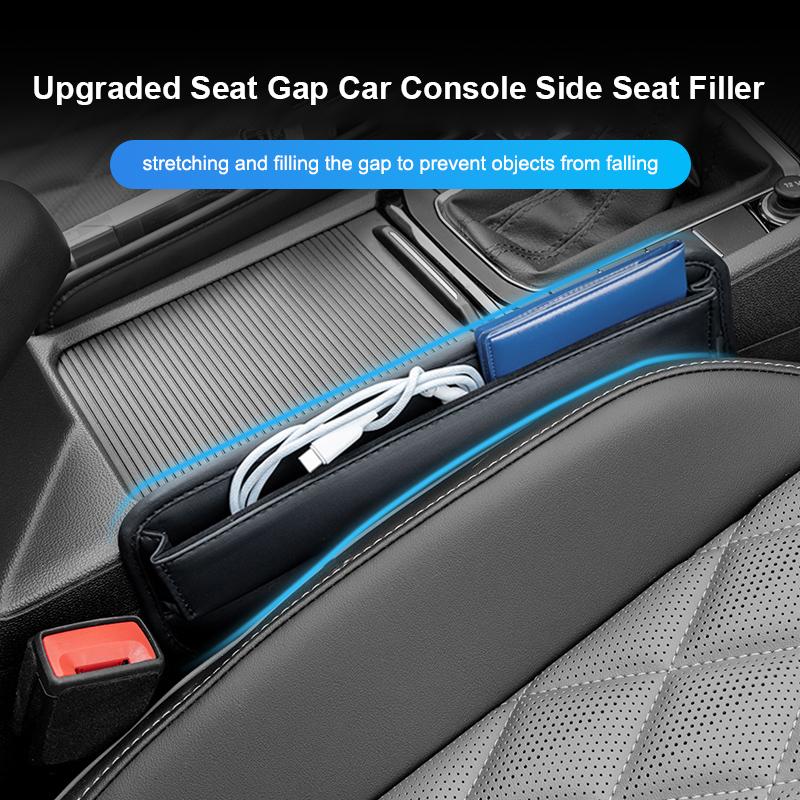 Universal Car Seat Gap Organizer PU Leather Auto Console Side Pocket Seat Crevice Storage Box Interior Accessory
