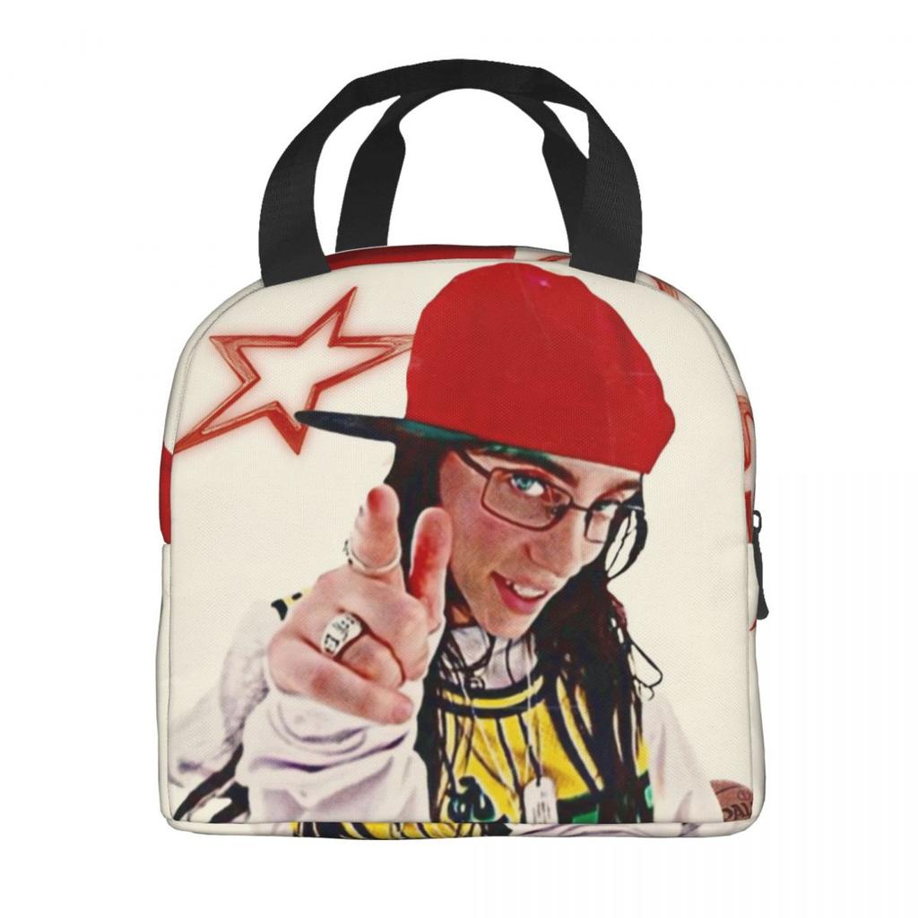 B-Billie-Girl E-eilish American Singer Insulated Lunch Bag Food Container Portable Thermal Cooler Lunch Boxes For School Office
