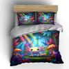 Adorable Creature In Rainbow Forest Print Bedding Set 1 Duvet Cover 2 Pillowcases for Adult and Children Luxury Gift Full Size