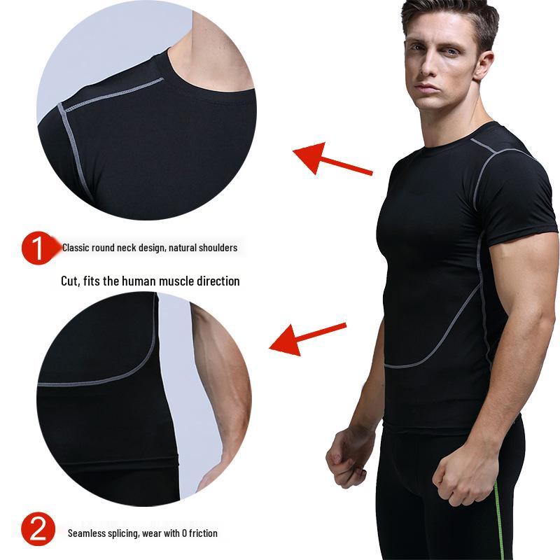 Men's Quick-Dry Breathable Compression T-Shirt for Basketball Fitness