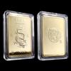 Čínský vítr Země Dragon Gold Bar Pamětní mince Yin Yang Dragon Tiger Square Mince pozlacený zlatý pruh