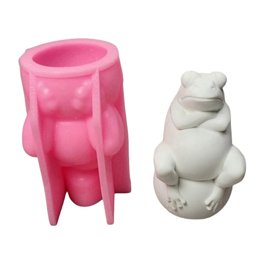 Lovely Animal Statue Silicone Molds Plasters Molds Epoxy Resin Molds 3D Frogs Candle Molds Ornament Molds Casting Molds