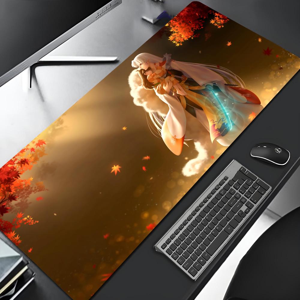 Anime Inuyasha Mouse Pad Edge Big Gaming Locking Computer Gamer Large Kawaii Rubber Art Mousepad Laptop Desk Mat