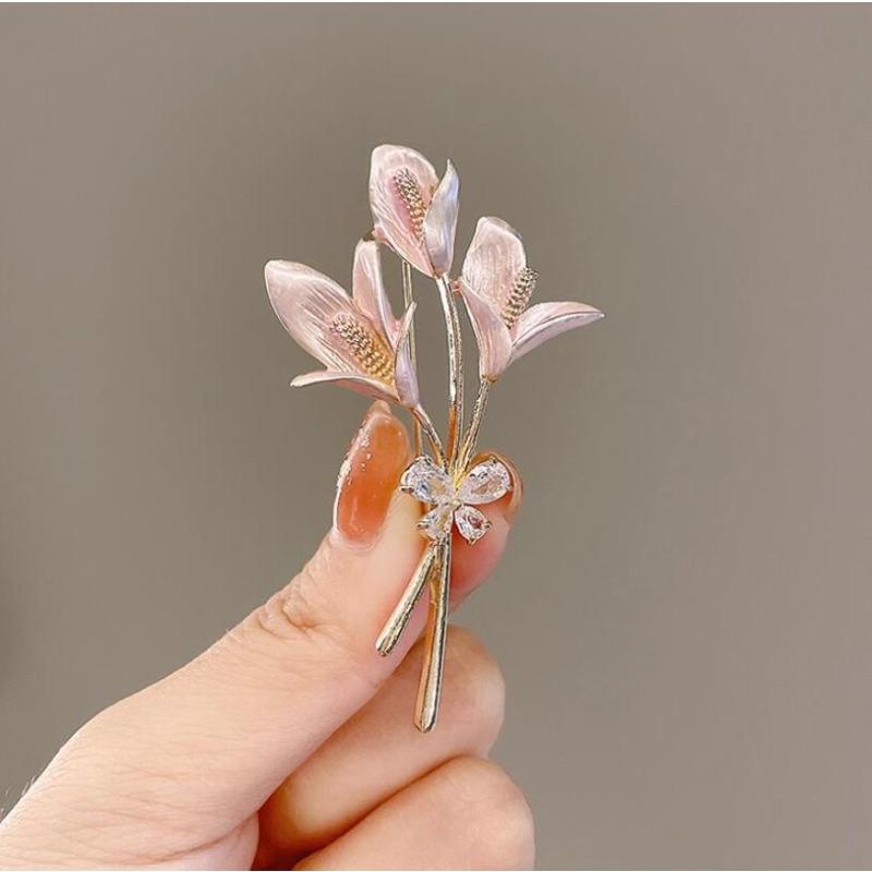 New Alloy Brooch High-end Niche Women's Peony High-end Pin Coat Suit High-end Versatile Brooch