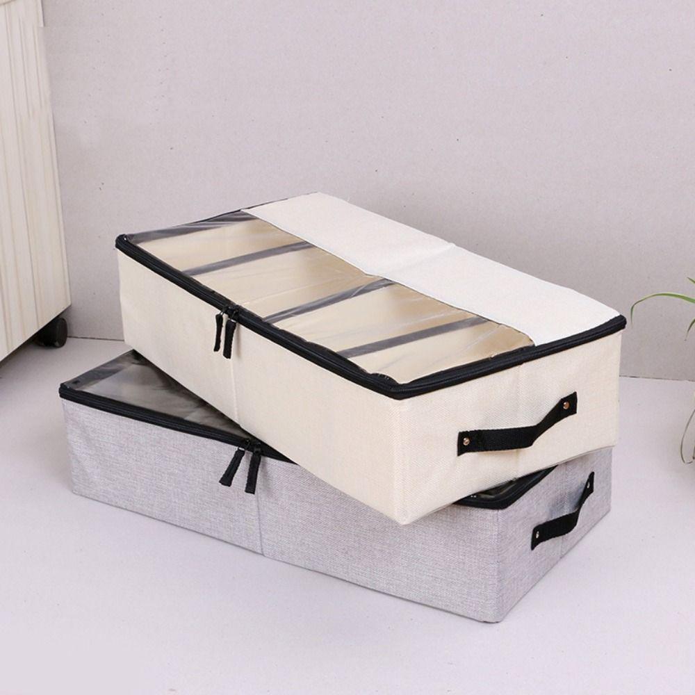 Divider Under Bed Storage Box Detachable Finishing Storage Box Cotton Linen Shoe Box  Sock