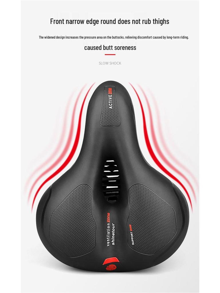 Universal Mountain Bike Seat - Comfortable, Thickened Silicone Cushion with Reflective Film