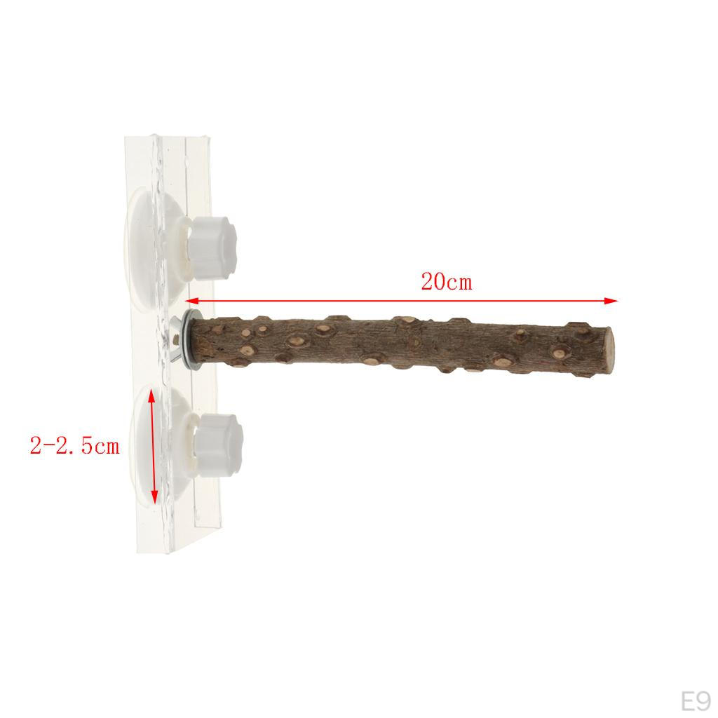 Perch Wooden Stick With Suction Cups For Birds, Parrots,