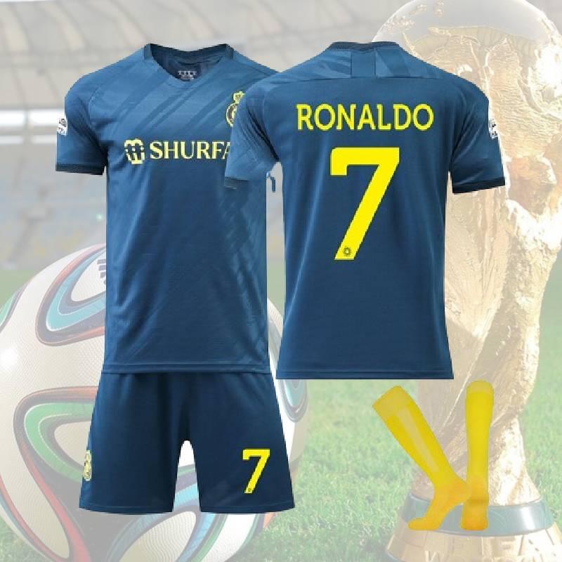 2023-24 Saudi League Victory Away Jersey Ronaldo 7 Short Sleeve Football Kit For Kids