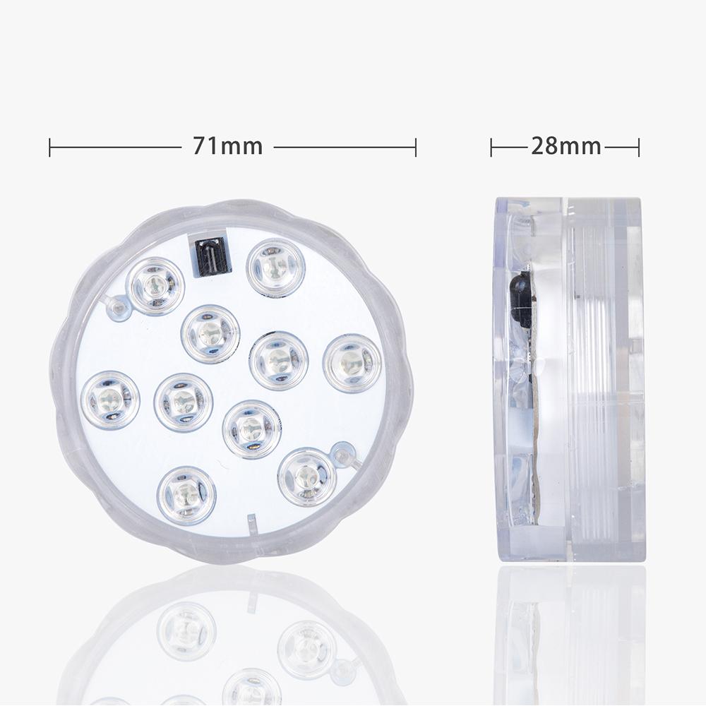 2Pcs 16 Colors 4 Modes Rechargeable Submersible Led Pool Lights With Remote