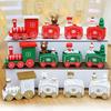 Wooden Train Christmas Decorations with Gingerbread Snowman Christmas Tree Figurine Mini Train Decor for Home Table Xmas Gifts