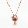Purple Gold Chopin Hollow Flower Transfer Bead Necklace Simple Temperament Design Rose Gold Plated Chain