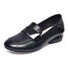 Fashion Genuine Leather Women Office Shoes High-heeled Women Dress Shoes Size 34-41 Handmade Soft Sole Thick Heel Cowhide Women Shoes