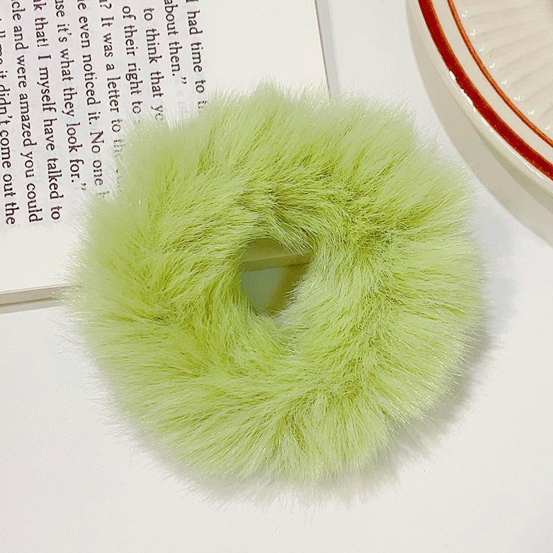 2pcs New Colorful Fluffy Hair Band for Women Girls Ponytail Holder Hair Tie Plush Scrunchie Rubber Band Fashion Hair Accessories