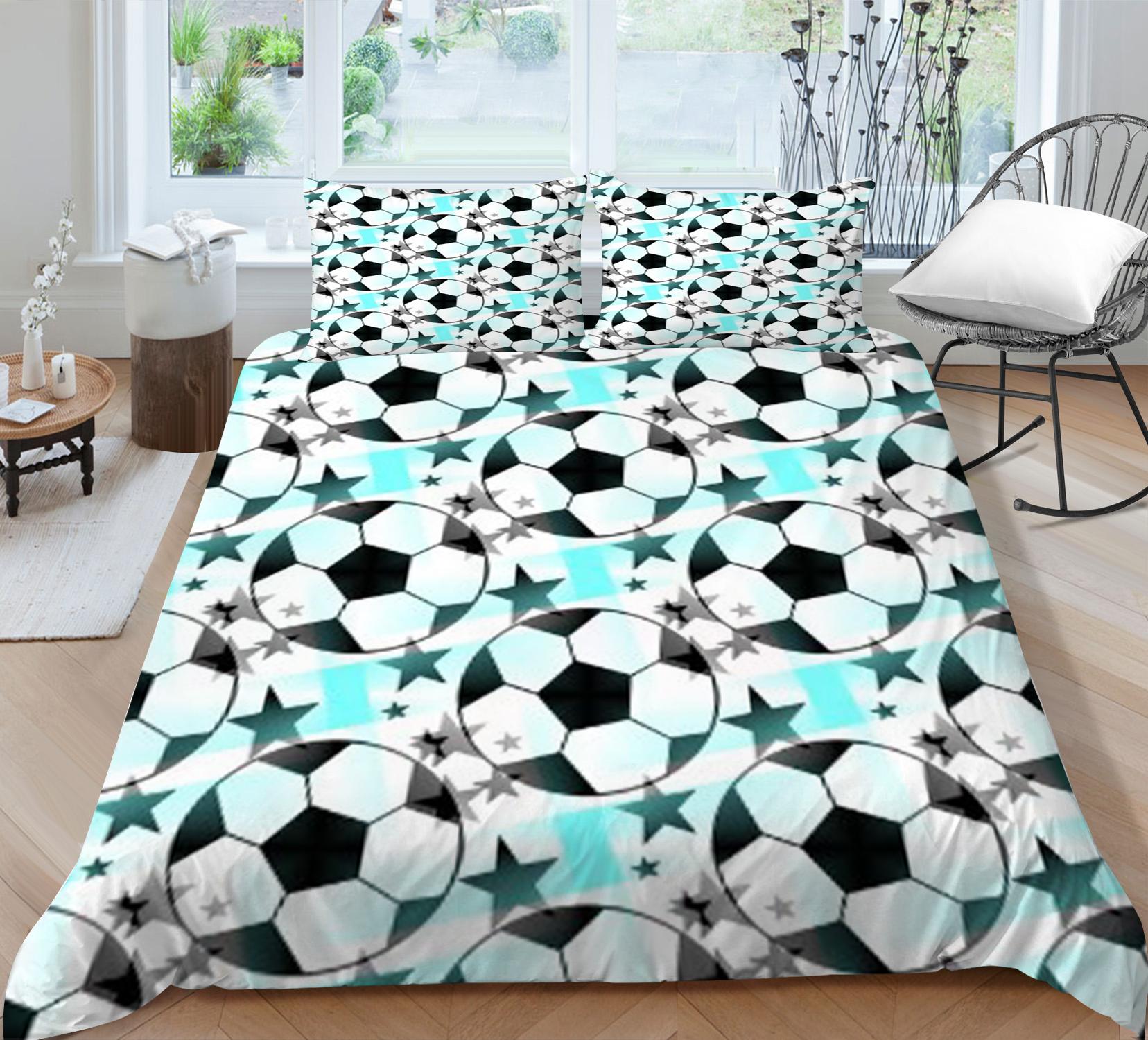 

Домашний декор Покрывала Комплект постельного белья 3D Footballl Мягкое постельное белье Одеяло Пододеяльник Наволочка Домашнее постельное белье Single 135x200cm