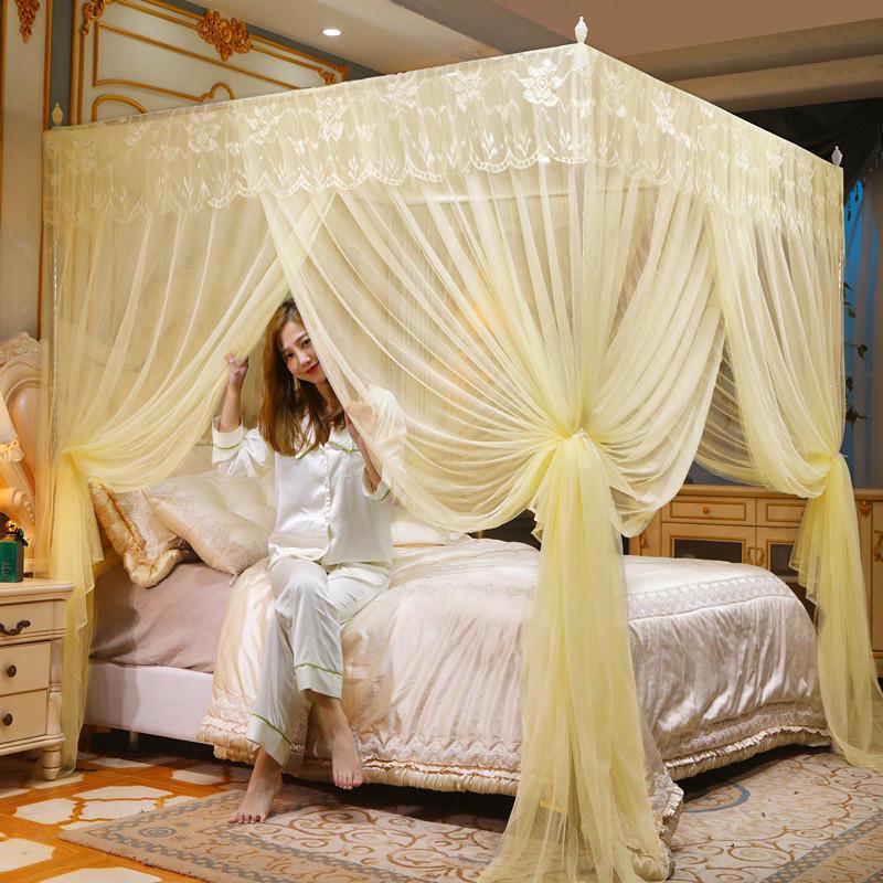 Princess Style Encrypted Mesh Mosquito Net for Home, Thickened Palace Design, Three-Door Net for 1.5m-1.8m Beds