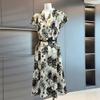 Women's Retro Floral Short Sleeve A-Line Dress