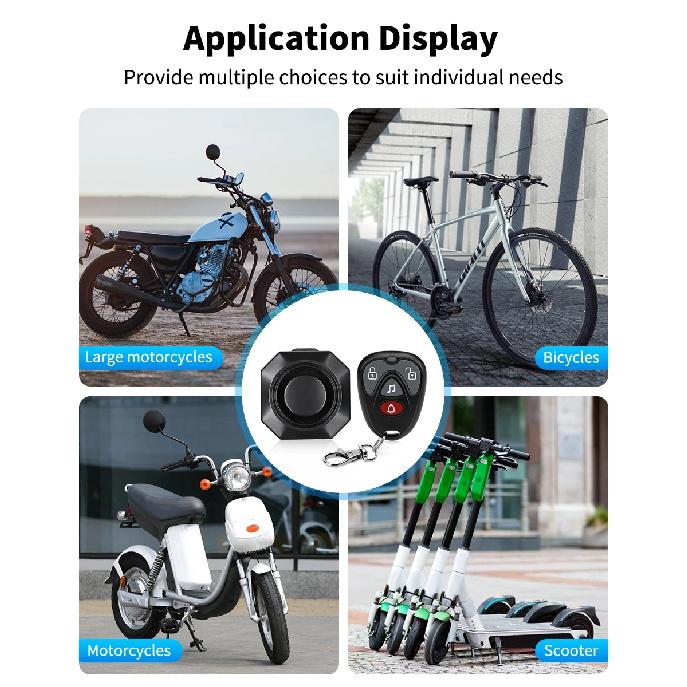 Wsdcam Vibration Motorcycle Alarm Waterproof Bicycle Burglar Alarm with Remote Control Anti Lost Security Sensor