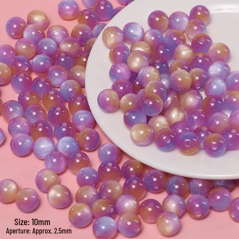 Handmade DIY Beaded Bracelet with Dreamy Cat's Eye Resin Beads In Multi-Color Options