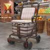 Leide Zhu Foldable Mobility Handcart: Sit & Push Shopping Trolley for Elderly