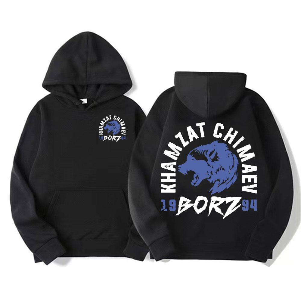 Pánské retro sportovní oblečení Khamzat Chimaev Harajuku s potiskem borz. Neformální streetwear na podzim a zimu