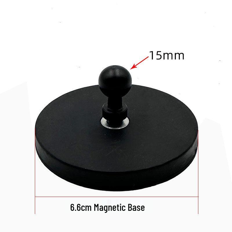 17mm Ball Head Magnetic Phone Holder with Aluminum Rod and Suction Cup Mount for Car