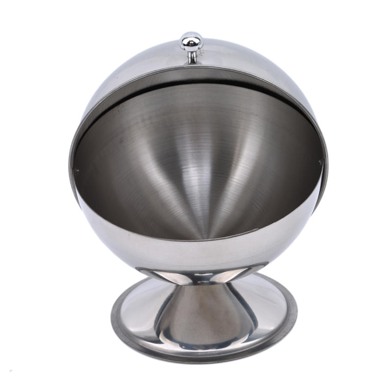 Stainless Steel Kitchen Spherical Sugar Bowl Seasoning Bottle Spice Tank Can Flip