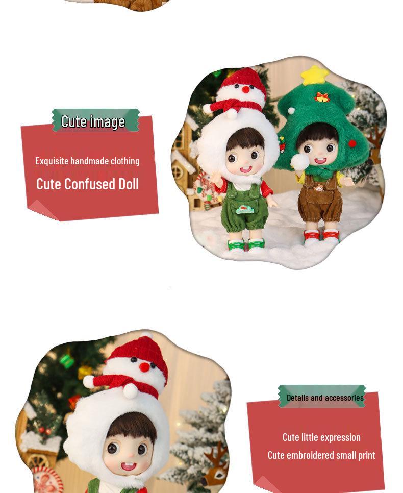 Trendy 9-inch BJD Christmas Tree Snowman Doll with Changeable Clothes - Hot-selling Holiday Gift