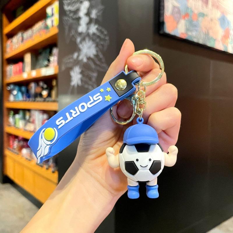 

Creative Football Keychain, Three-dimensional Sports Pendant, Basketball Car Bag Key Hanger, Keychain with Cartoon Design Football