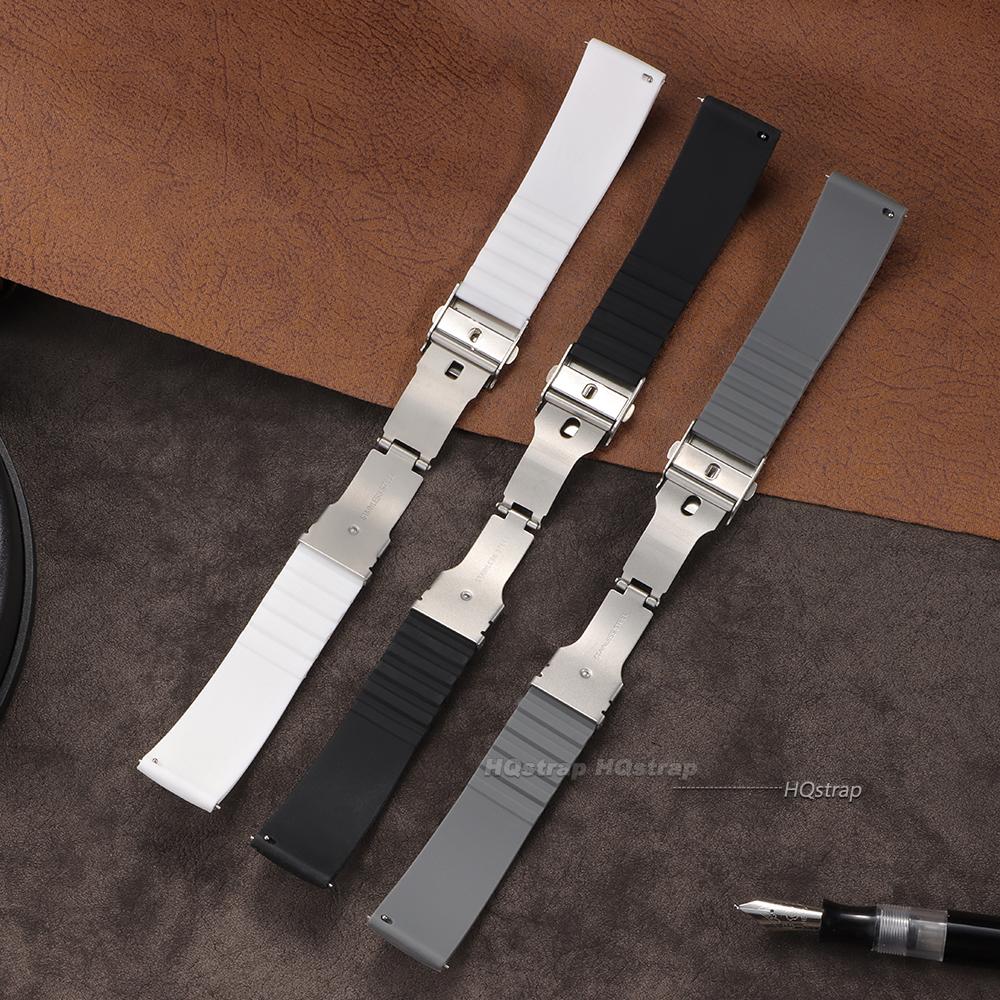Silicone Rubber Watch Strap Quick Release Band for Seiko Watch Deployment Buckle 18mm 20mm 22mm 24mm Universal Replacement Strap