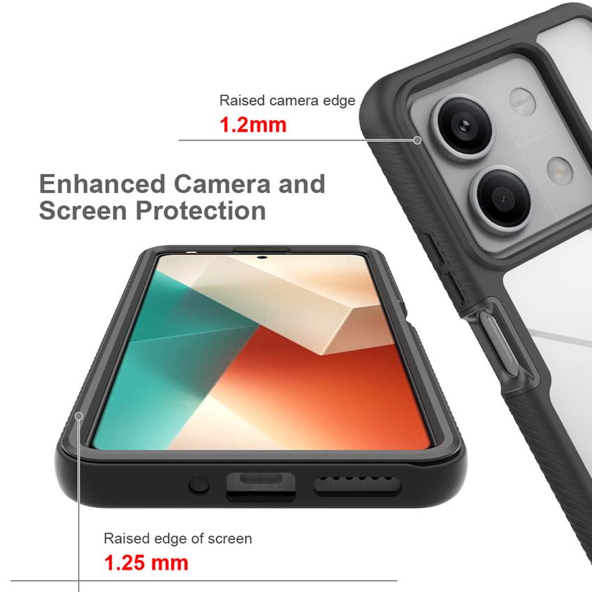 360 Grad Vollschutzhülle für Xiaomi Redmi Note 13 Pro 5G Funda Klar Anti-Vergilbende Transparente Hülle Mit Displayschutzfolie Stoßfeste Handyhülle