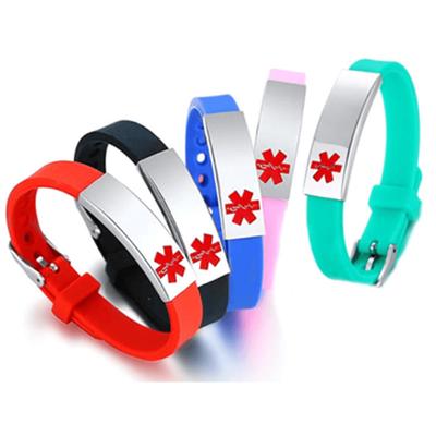 Módní silikonový náramek z titanové oceli Bent Medical Logo Nerezový náramek Silikonový náramek