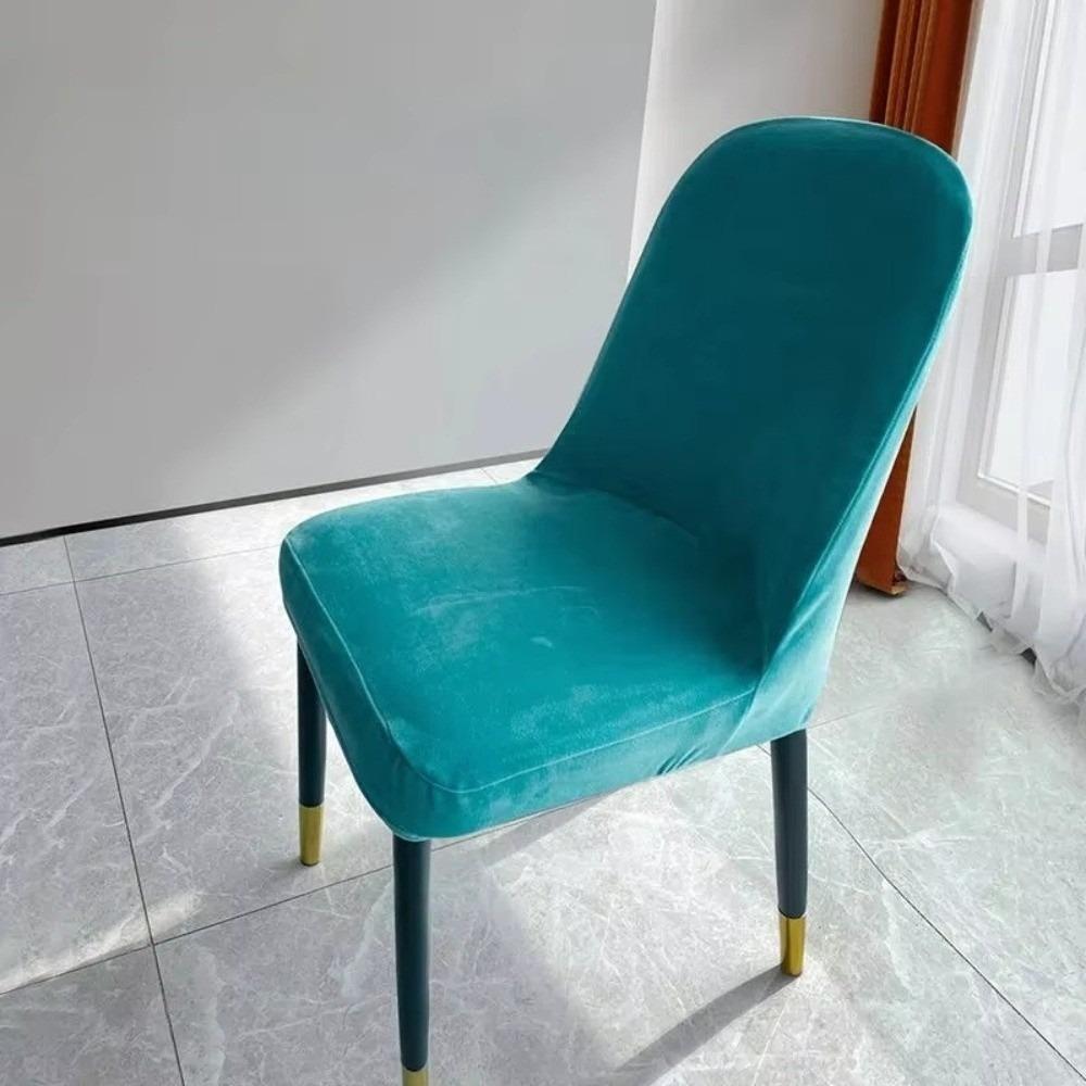 

New Velvet Chair Slipcovers Solid Color Universal Seat Case Washable Adjustable Elastic Stool Covers Dining Room