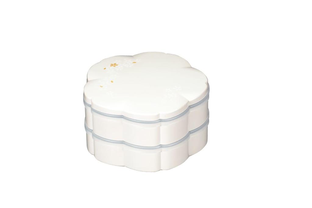 Tatsumiya Polarized Pearl Jubako Cherry Blossom Hors W15 D15 54840 Box, 19.0cm, Two-Tier d'oeuvres, Size Approx. H11.6cm