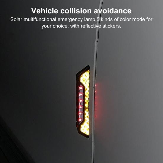 Car Reflective Tape Solar Powered Strong Stickiness Self-adhesive Long Time Use Multi-function Anti Collision Waterproof Wireless Car Door LED