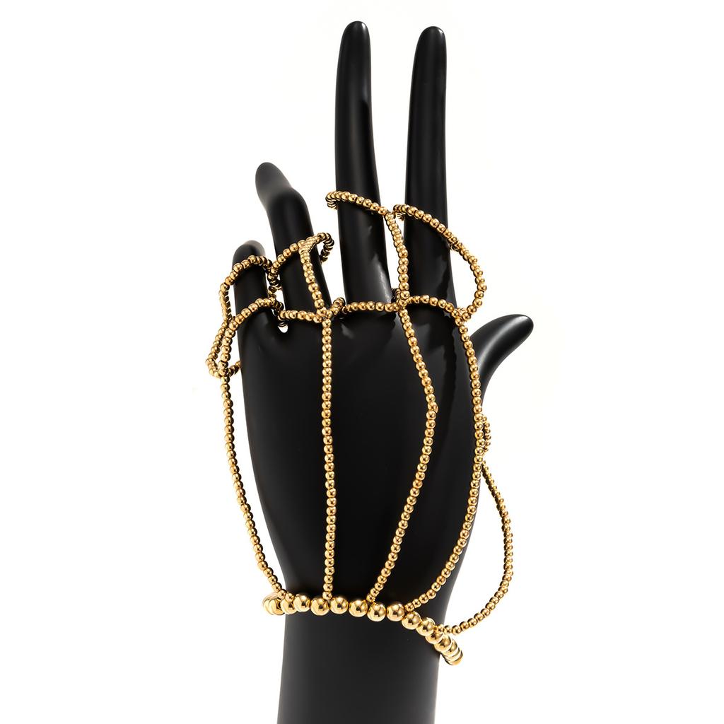 Punk Geometric  Chain Wrist Bracelet for Women Ring Charm Set Couple Emo Fashion Jewelry Gifts Pulsera Mujer